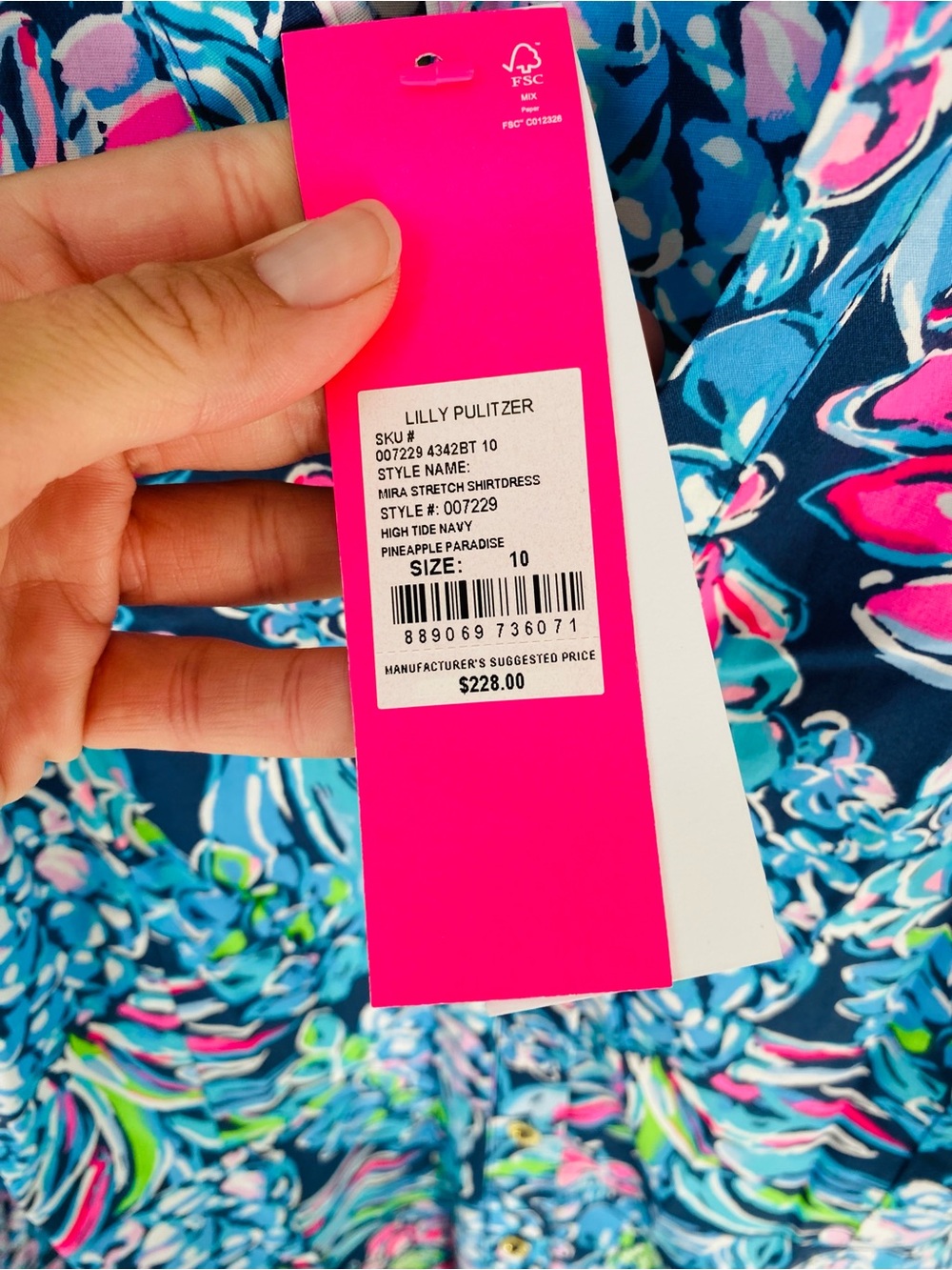 Lilly Pulitzer Mira stretch shirt dress high tide navy pineapple paradise 10 - Picture 5 of 8